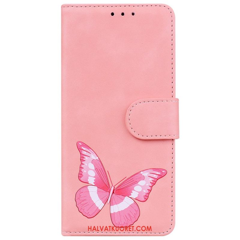 Nahkakotelo Xiaomi 14t Pro Butterfly Suede Effect