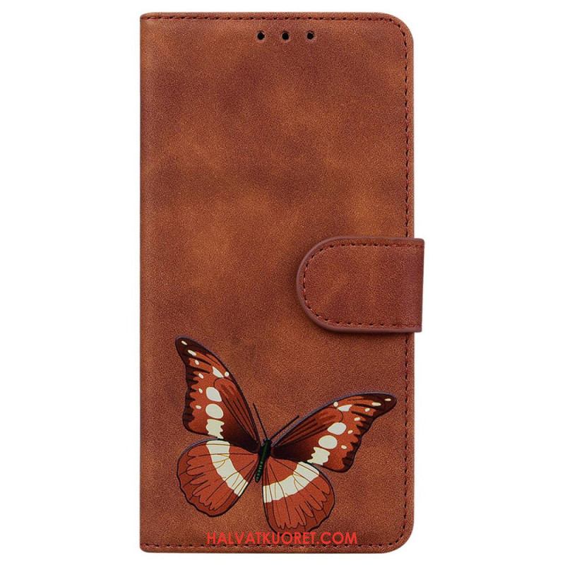 Nahkakotelo Xiaomi 14t Pro Butterfly Suede Effect