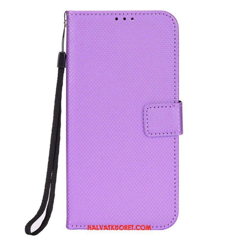 Nahkakotelo iPhone 14 Pro Max Suojaketju Kuori Tyylikäs Strappy Faux Leather