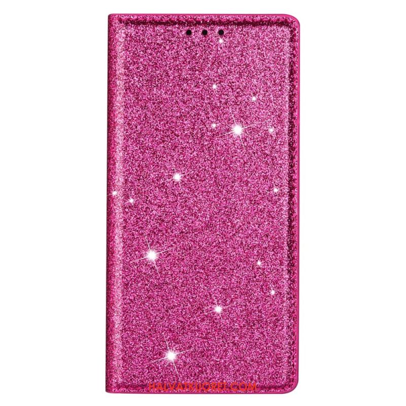 Nahkakotelo iPhone 16 Pro Glitteriä