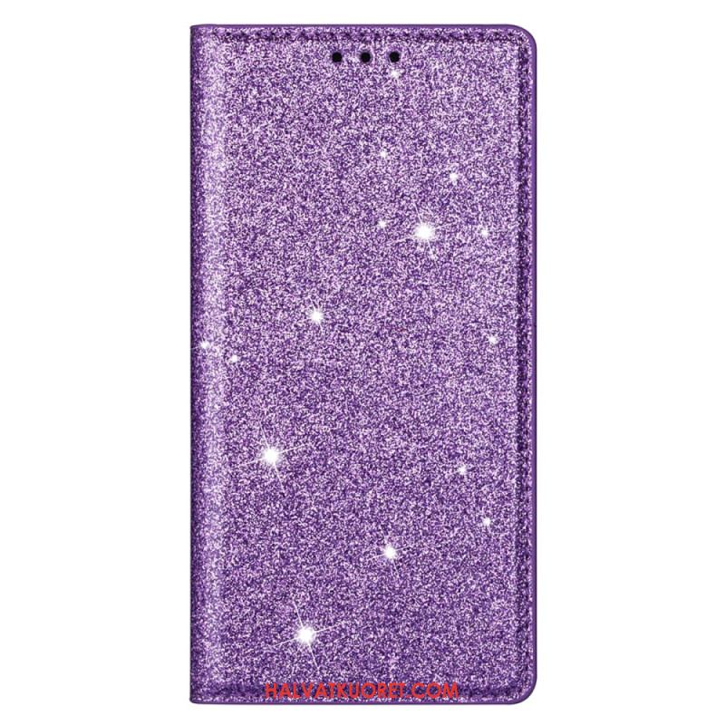 Nahkakotelo iPhone 16 Pro Glitteriä