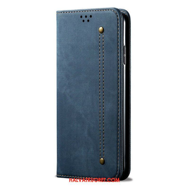 Puhelinkuoret Samsung Galaxy S21 FE Kotelot Flip Denim Kangas