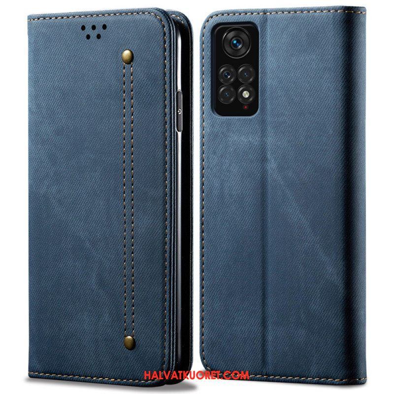 Puhelinkuoret Xiaomi Redmi Note 11 / 11S Kotelot Flip Denim Kangas