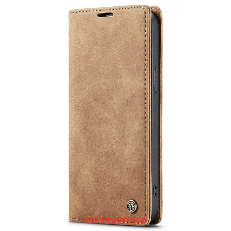 Puhelinkuoret iPhone 15 Kotelot Flip Vintage Faux Leather Caseme