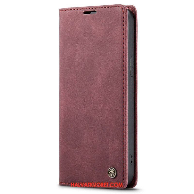 Puhelinkuoret iPhone 15 Kotelot Flip Vintage Faux Leather Caseme