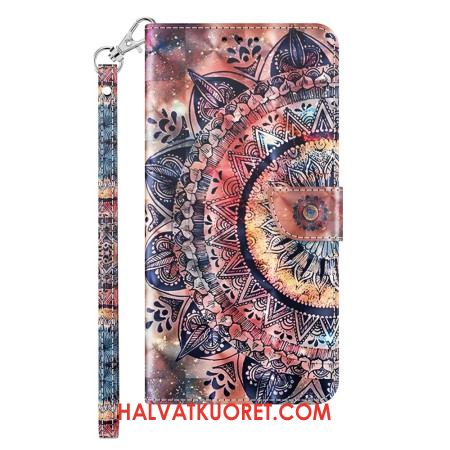 Kotelot Samsung Galaxy A15 Värikäs Mandala Hihnalla