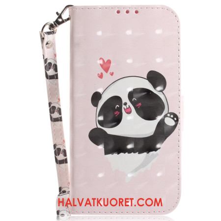 Kotelot Samsung Galaxy S24 Fe Panda Love Hihnalla Suojakuori