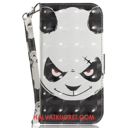 Kotelot Samsung Galaxy S24 Fe Vihainen Panda Hihnalla Suojakuori