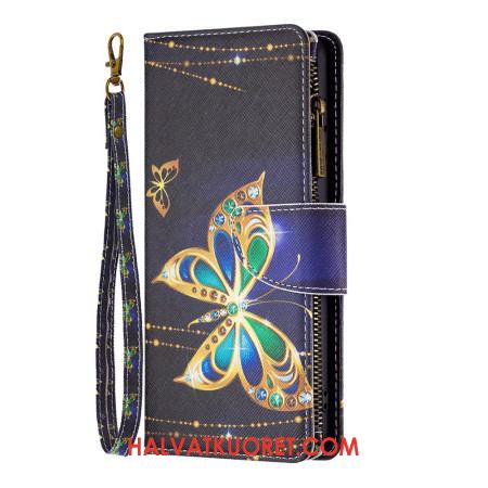 Kotelot Xiaomi Redmi Note 13 4g Puhelinkuoret Rhinestone Butterflies -lompakko