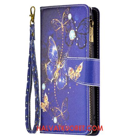 Kuoret iPhone 16 Pro Purple Butterflies -lompakko