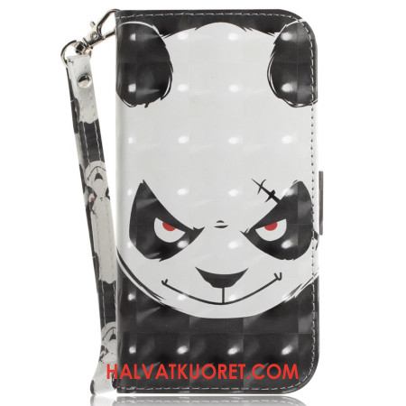 Kuoret iPhone 16 Vihainen Panda Hihnalla