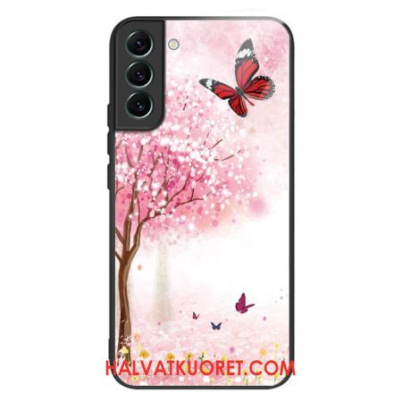 Kuori Samsung Galaxy S24 5g Tempered Glass Cherry Blossoms