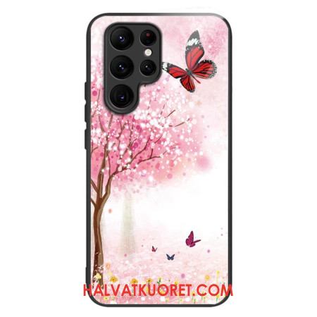 Kuori Samsung Galaxy S24 Ultra 5g Tempered Glass Cherry Blossoms