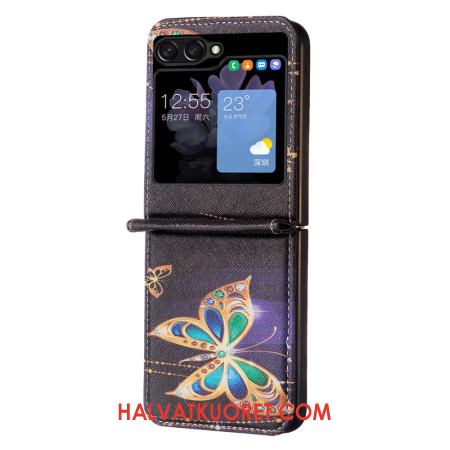 Kuori Samsung Galaxy Z Flip 5 Kultaiset Perhoset