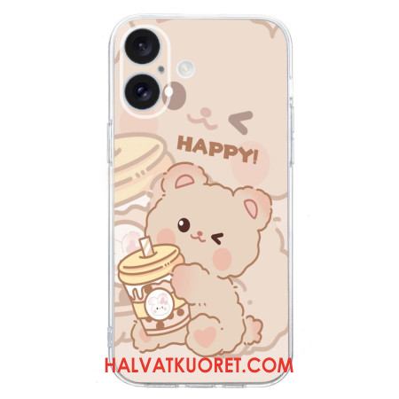 Kuori iPhone 16 Plus Happy Bear Suojakuori