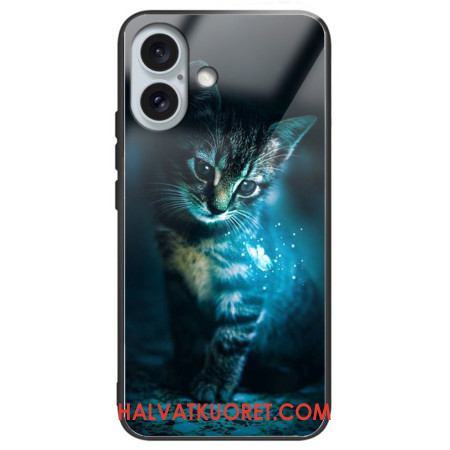 Kuori iPhone 16 Plus Karkaistu Lasi Cat Suojakuori