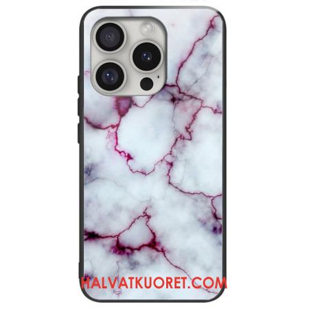 Kuori iPhone 16 Pro Max Purppuraa Marmoria Karkaistua Lasia