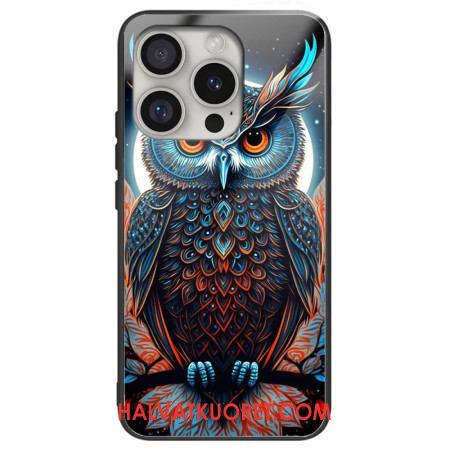 Kuori iPhone 16 Pro Max Tempered Glass Owl Print