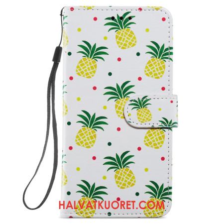 Nahkakotelo Samsung Galaxy S24 Plus 5g Ananas Hihnalla